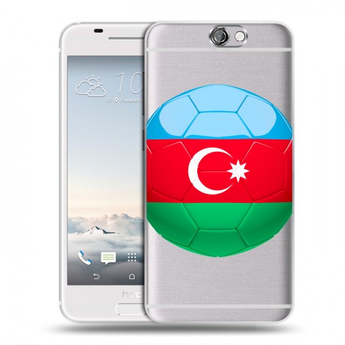 Полупрозрачный дизайнерский пластиковый чехол для HTC One A9 Флаг Азербайджана