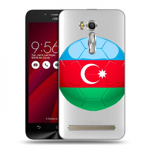 Полупрозрачный дизайнерский силиконовый чехол для ASUS Zenfone Go 5.5 Флаг Азербайджана