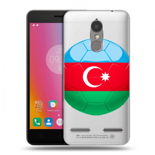 Полупрозрачный дизайнерский пластиковый чехол для Lenovo K6 Флаг Азербайджана