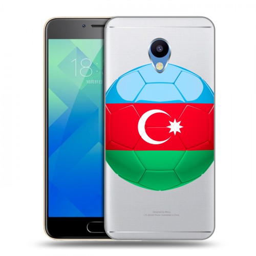 Полупрозрачный дизайнерский пластиковый чехол для Meizu M5 Флаг Азербайджана