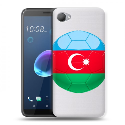 Полупрозрачный дизайнерский пластиковый чехол для HTC Desire 12 Флаг Азербайджана