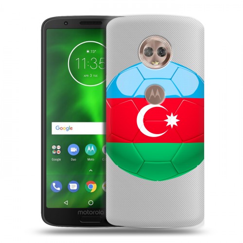 Полупрозрачный дизайнерский пластиковый чехол для Motorola Moto G6 Флаг Азербайджана