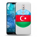 Полупрозрачный дизайнерский пластиковый чехол для Nokia 7.1 Флаг Азербайджана