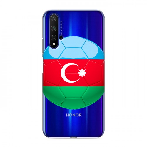 Полупрозрачный дизайнерский пластиковый чехол для Huawei Honor 20 Флаг Азербайджана