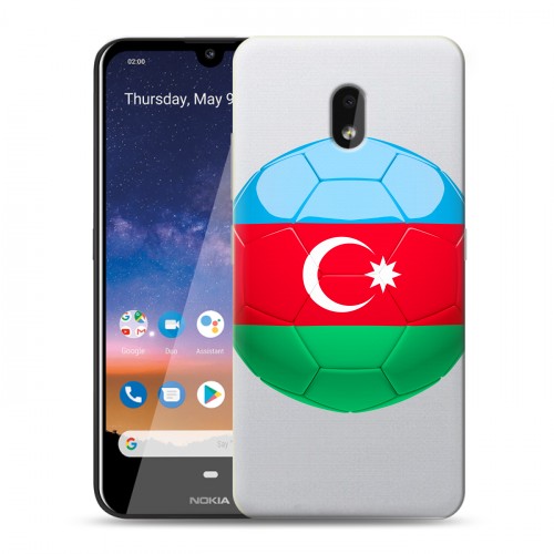 Полупрозрачный дизайнерский силиконовый чехол для Nokia 2.2 Флаг Азербайджана