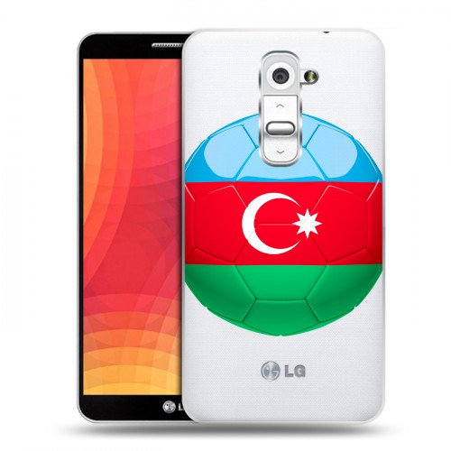 Полупрозрачный дизайнерский силиконовый чехол для LG Optimus G2 Флаг Азербайджана