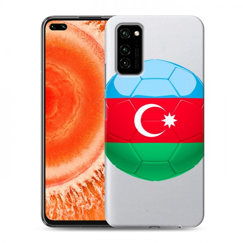 Полупрозрачный дизайнерский пластиковый чехол для Huawei Honor View 30 Pro Флаг Азербайджана