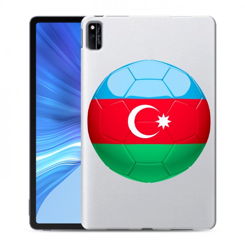 Полупрозрачный дизайнерский силиконовый с усиленными углами чехол для Huawei Honor Pad V6 Флаг Азербайджана