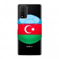 Полупрозрачный дизайнерский пластиковый чехол для Huawei Honor 10X Lite Флаг Азербайджана