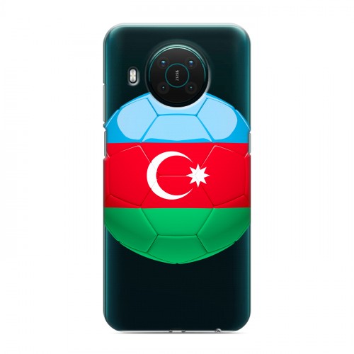 Полупрозрачный дизайнерский пластиковый чехол для Nokia X10 Флаг Азербайджана