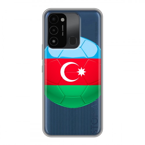 Полупрозрачный дизайнерский силиконовый с усиленными углами чехол для Tecno Spark Go 2022 Флаг Азербайджана