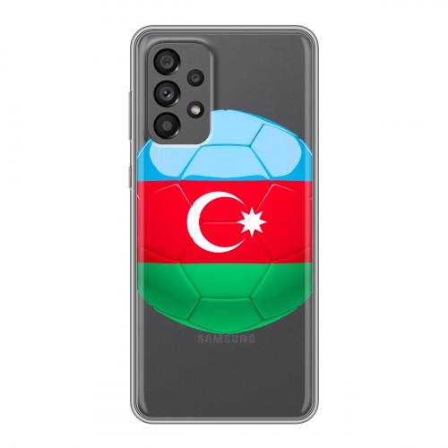 Полупрозрачный дизайнерский пластиковый чехол для Samsung Galaxy A73 5G Флаг Азербайджана