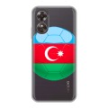 Полупрозрачный дизайнерский пластиковый чехол для OPPO A17 Флаг Азербайджана