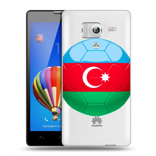 Полупрозрачный дизайнерский пластиковый чехол для Huawei Honor 3 Флаг Азербайджана