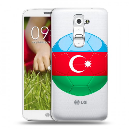 Полупрозрачный дизайнерский пластиковый чехол для LG Optimus G2 mini Флаг Азербайджана
