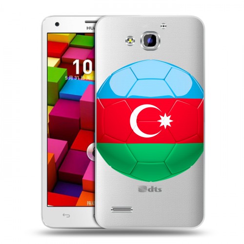 Полупрозрачный дизайнерский пластиковый чехол для Huawei Honor 3x Флаг Азербайджана