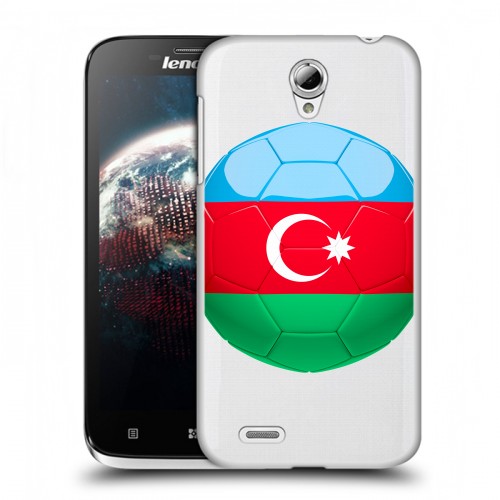 Полупрозрачный дизайнерский пластиковый чехол для Lenovo A859 Ideaphone Флаг Азербайджана