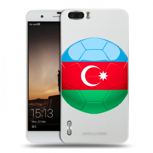Полупрозрачный дизайнерский силиконовый чехол для Huawei Honor 6 Plus Флаг Азербайджана