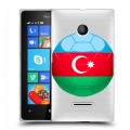 Полупрозрачный дизайнерский пластиковый чехол для Microsoft Lumia 435 Флаг Азербайджана