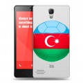 Полупрозрачный дизайнерский пластиковый чехол для Xiaomi RedMi Note Флаг Азербайджана