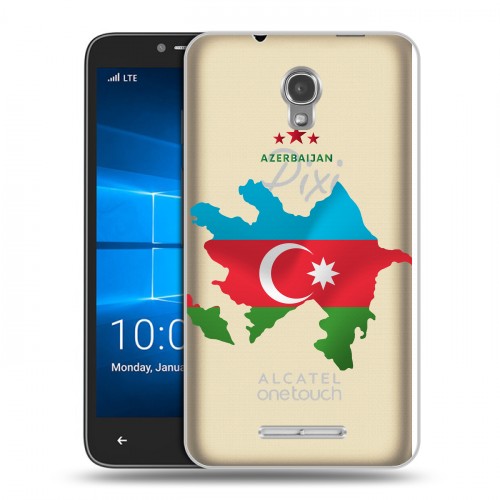 Полупрозрачный дизайнерский пластиковый чехол для Alcatel OneTouch Pixi First Флаг Азербайджана