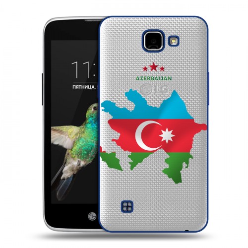 Полупрозрачный дизайнерский пластиковый чехол для LG K4 Флаг Азербайджана