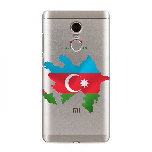 Полупрозрачный дизайнерский пластиковый чехол для Xiaomi RedMi Note 4 Флаг Азербайджана