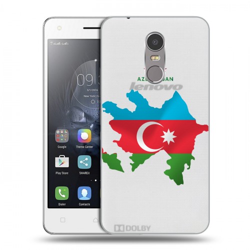 Полупрозрачный дизайнерский пластиковый чехол для Lenovo K6 Note Флаг Азербайджана