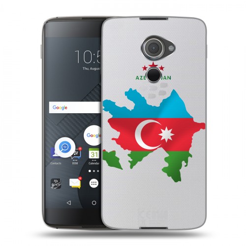 Полупрозрачный дизайнерский пластиковый чехол для Blackberry DTEK60 Флаг Азербайджана
