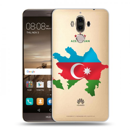Полупрозрачный дизайнерский пластиковый чехол для Huawei Mate 9 Флаг Азербайджана