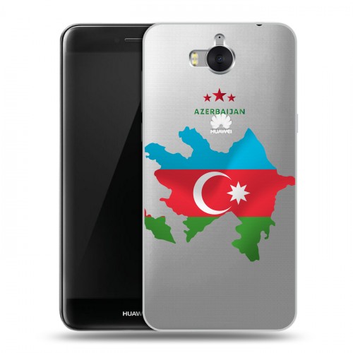 Полупрозрачный дизайнерский пластиковый чехол для Huawei Y5 (2017) Флаг Азербайджана