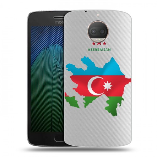 Полупрозрачный дизайнерский пластиковый чехол для Motorola Moto G5s Plus Флаг Азербайджана