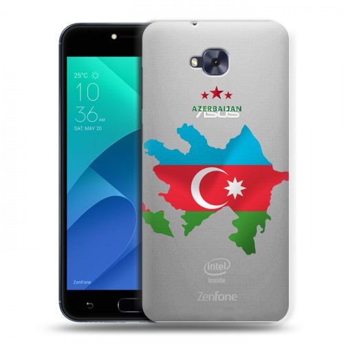 Полупрозрачный дизайнерский пластиковый чехол для ASUS ZenFone 4 Selfie Флаг Азербайджана
