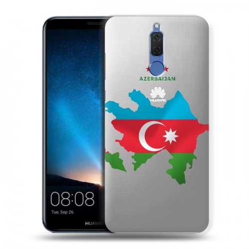 Полупрозрачный дизайнерский пластиковый чехол для Huawei Nova 2i Флаг Азербайджана