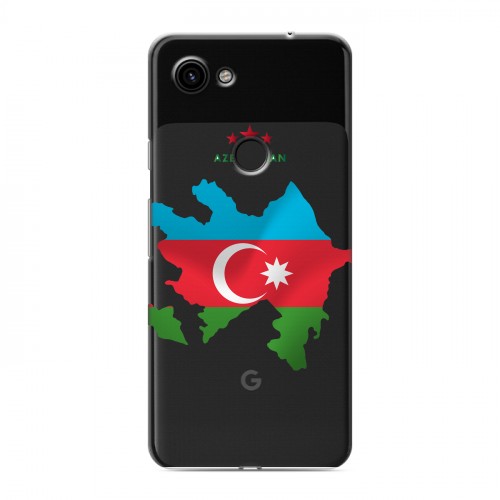 Полупрозрачный дизайнерский пластиковый чехол для Google Pixel 3a Флаг Азербайджана