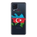 Полупрозрачный дизайнерский пластиковый чехол для Samsung Galaxy A22 Флаг Азербайджана