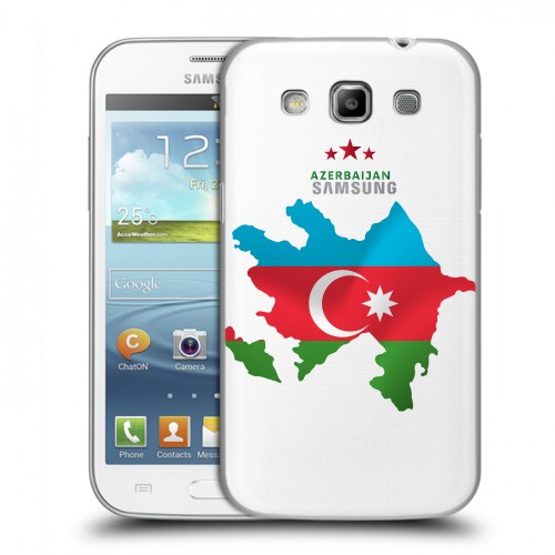 Полупрозрачный дизайнерский пластиковый чехол для Samsung Galaxy Win Флаг Азербайджана