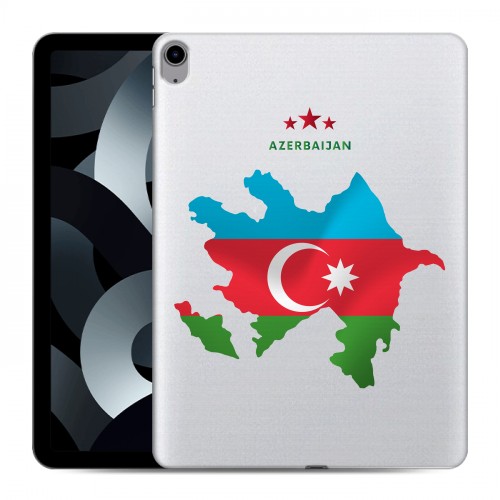 Полупрозрачный дизайнерский силиконовый чехол для Ipad 10.9 (2022) Флаг Азербайджана