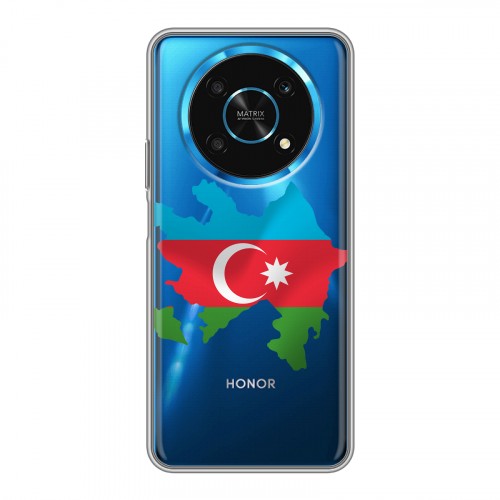 Полупрозрачный дизайнерский силиконовый чехол для Huawei Honor Magic 4 Lite 5G Флаг Азербайджана