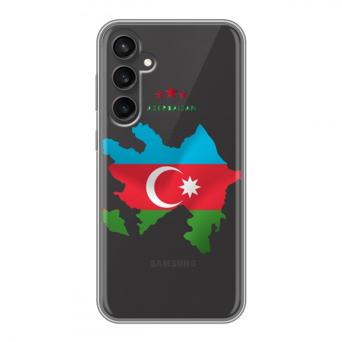 Полупрозрачный дизайнерский силиконовый чехол для Samsung Galaxy S23 FE Флаг Азербайджана