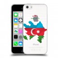 Полупрозрачный дизайнерский пластиковый чехол для Iphone 5c Флаг Азербайджана