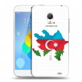 Полупрозрачный дизайнерский пластиковый чехол для  Meizu MX3 Флаг Азербайджана