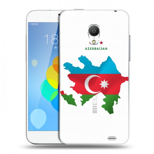 Полупрозрачный дизайнерский пластиковый чехол для  Meizu MX3 Флаг Азербайджана