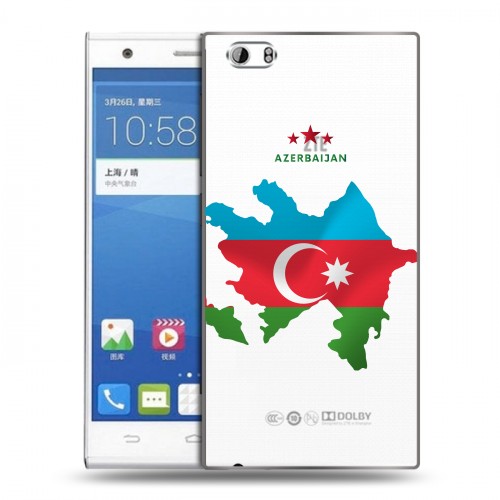 Полупрозрачный дизайнерский пластиковый чехол для ZTE Star 1 Флаг Азербайджана