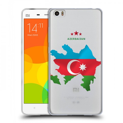 Полупрозрачный дизайнерский пластиковый чехол для Xiaomi Mi Note Флаг Азербайджана
