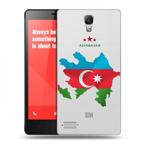 Полупрозрачный дизайнерский пластиковый чехол для Xiaomi RedMi Note Флаг Азербайджана