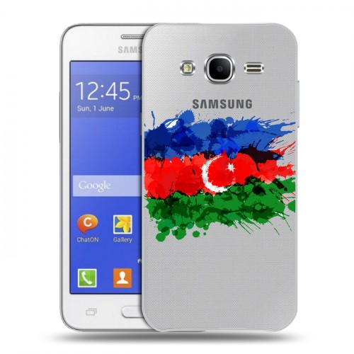 Полупрозрачный дизайнерский силиконовый чехол для Samsung Galaxy J7 Флаг Азербайджана