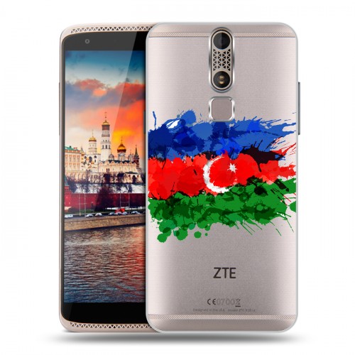 Полупрозрачный дизайнерский пластиковый чехол для ZTE Axon Mini Флаг Азербайджана