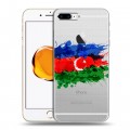 Полупрозрачный дизайнерский силиконовый чехол для Iphone 7 Plus / 8 Plus Флаг Азербайджана