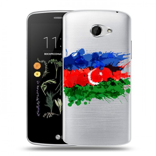 Полупрозрачный дизайнерский силиконовый чехол для LG K5 Флаг Азербайджана